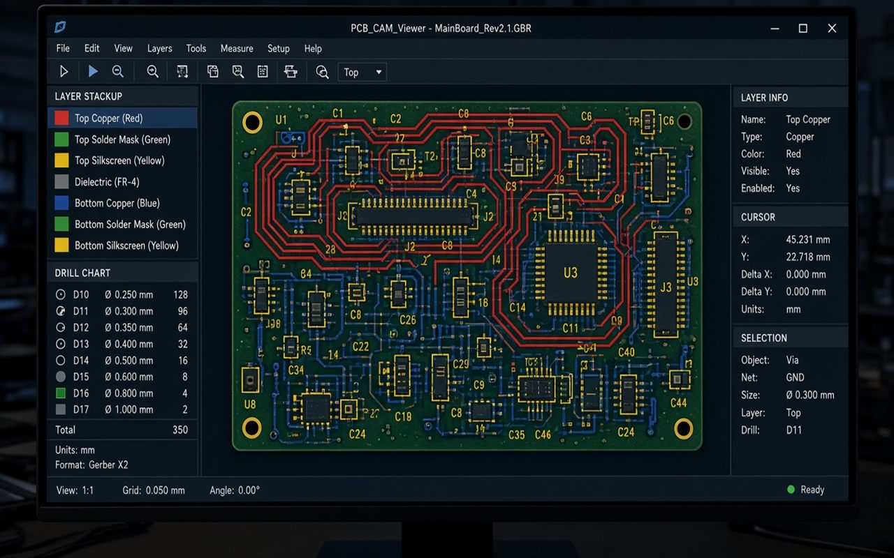 Gerber file reconstruction workspace