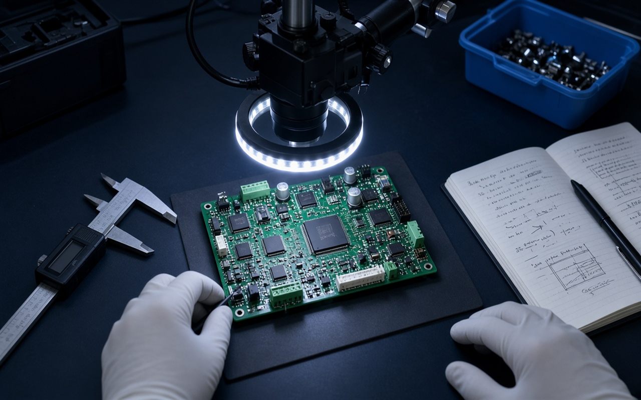PCB reverse engineering workspace