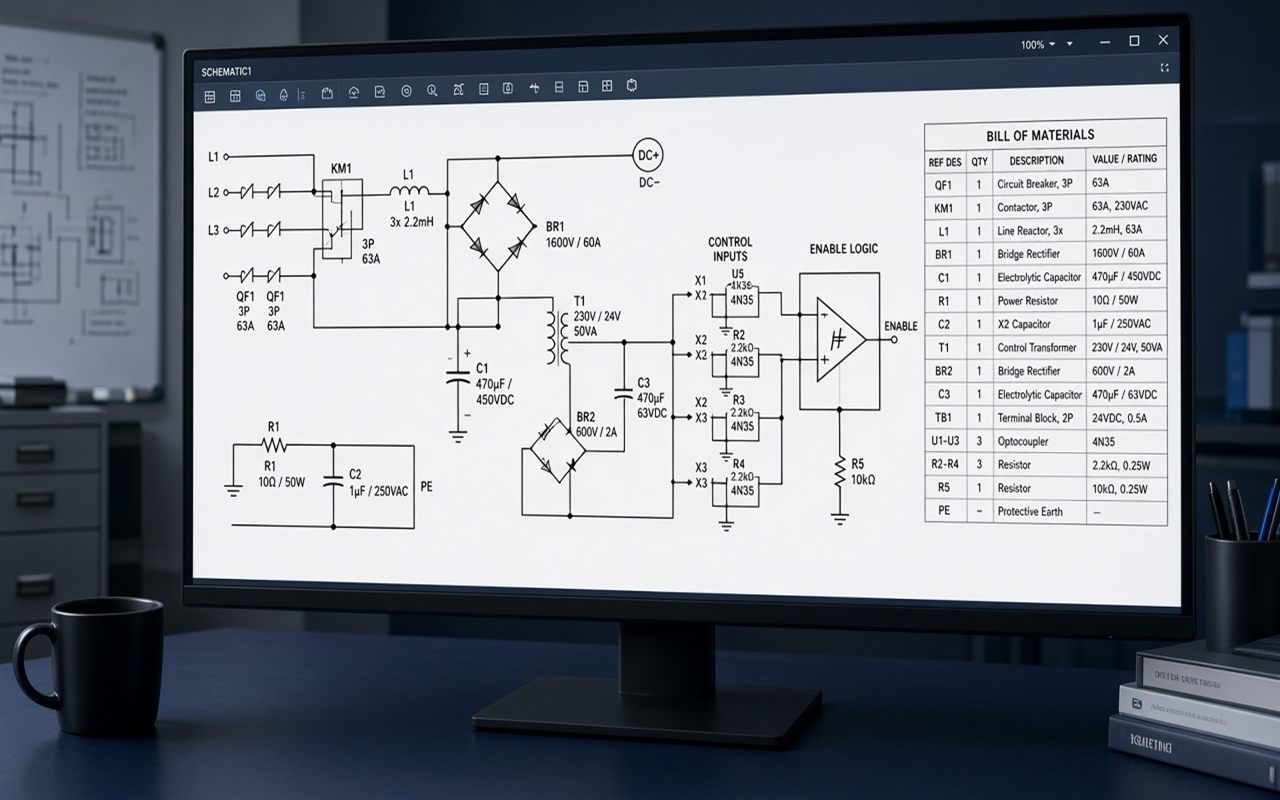 Schematic and BOM extraction workspace